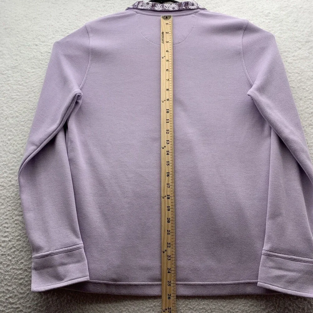 Orvis Jacket Womens‎ Medium M Lavender Flip Cuff Floral Lightweight Outdoors Mom